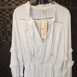 Southern Fried Chic's White Ruffled Dress NWT XL